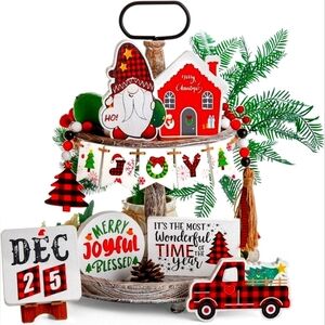 Christmas Tiered Tray Decor